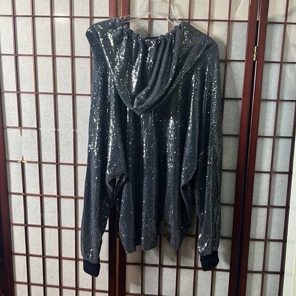 9 Hi5 SCL SEQUINS HOODIE SWEATSHIRT JACKET TOP SIZE XL - Picture 2 of 6